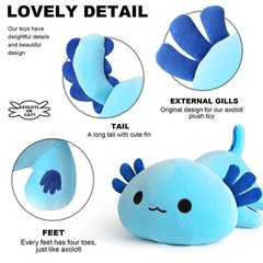 Original Axolotl Plush Cute 13 inch Stuffed Animal Soft Blue Pillow Kawaii Pl…