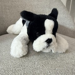FAO Schwarz Plush Dog Boston Terrier French Bulldog Stuffed Animal Puppy 12”