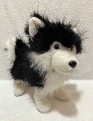 Apricot Lamb Fuzzy Black & White Husky 12″ Plush Toy Dog Alaskan Malamute