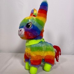 Fiesta Pinata Rainbow Donkey Plush Stuffed Animal Neon Scarf Toy Gift 3+