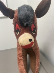 Vintage 1960s Carnival Prize DONKEY Plush Toy Stuffed Antique VGC