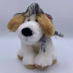 NWT Mary Meyer RETIRED RARE BoBundles Puppy Plush White Green Hat Stuffed Animal