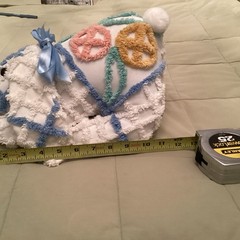 Blue Moon Vintage Patchwork Bunny Plush Chenille Bedspread Look