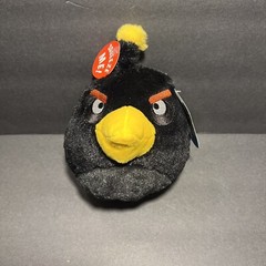 Angry Birds Black Bomber 5″ Plush Stuffed Animal W/ SOUND W/ TAGS; Commonwealth