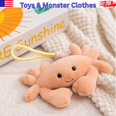 FLUFFY CRAB Soft Plush Toy Ocean Sea Creature Pink Toys Best Gift For Kids