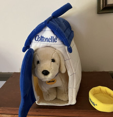 Vintage Advertising COTTONELLE – Plush Puppy Toy, Doghouse, and Dog Dish