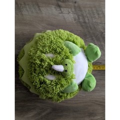Redemption Plus Green Triceratops Round Plush Shaggy Dinosaur Stuffed Animal