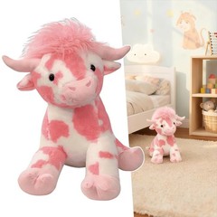Cute Pink Highland Cow Plush Toy Stuffed Animal Doll Pillow Gift Kids Girls