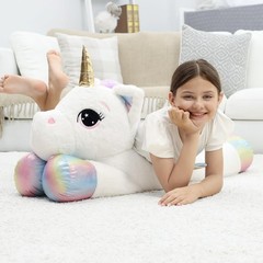 FFxiong 44 Inch Giant Unicorn Stuffed Animal Pillow, 44inch, White 44inch