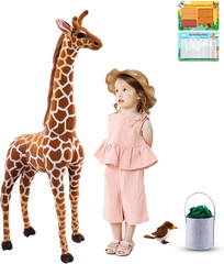 Giant Stuffed Giraffe Animal Set, 47 Inch Large Giraffe Plush Toy