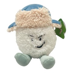Giggle Scape Snowball Plush 8” Stuffed Animal Blue Trapper Hat Toy