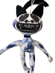 Horror Cat Plush Doll, Hanging Loop, Small 6-14in White/Black Zoonomaly Game