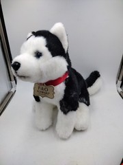 FAO Schwarz Siberian Husky Puppy Dog Toy Plush 10 In. Clean, Soft and Snuggly