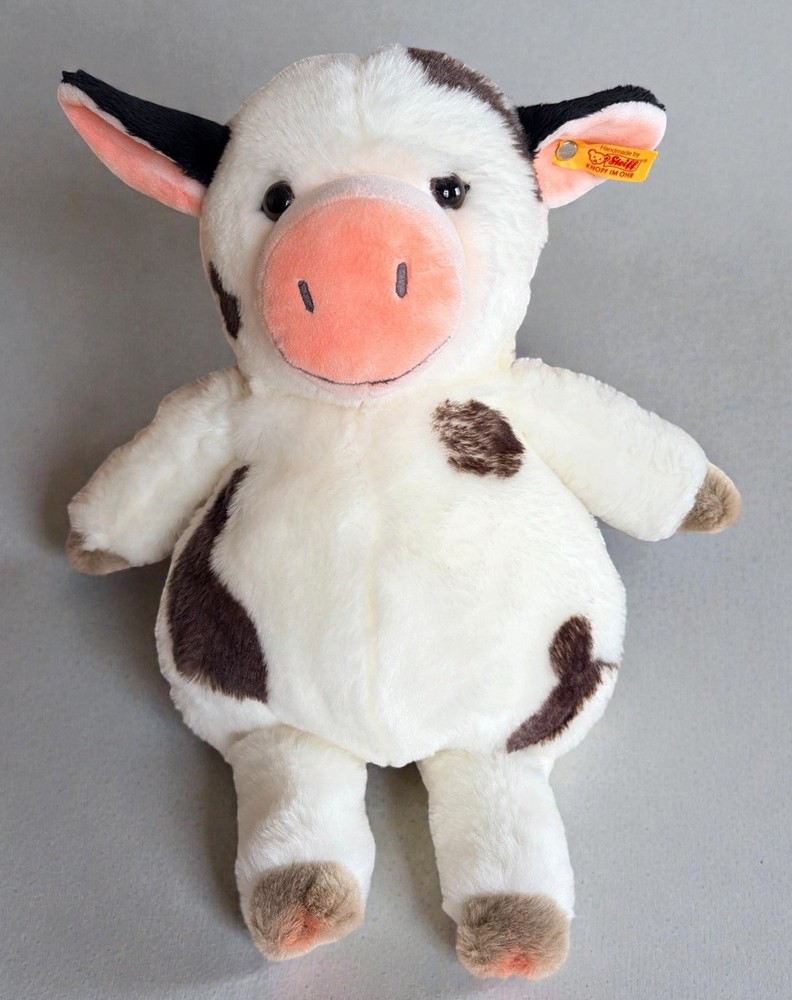 Steiff Cowaloo Cow Plush 15” Stuffed Animal Happy Farm Collection Stuffy