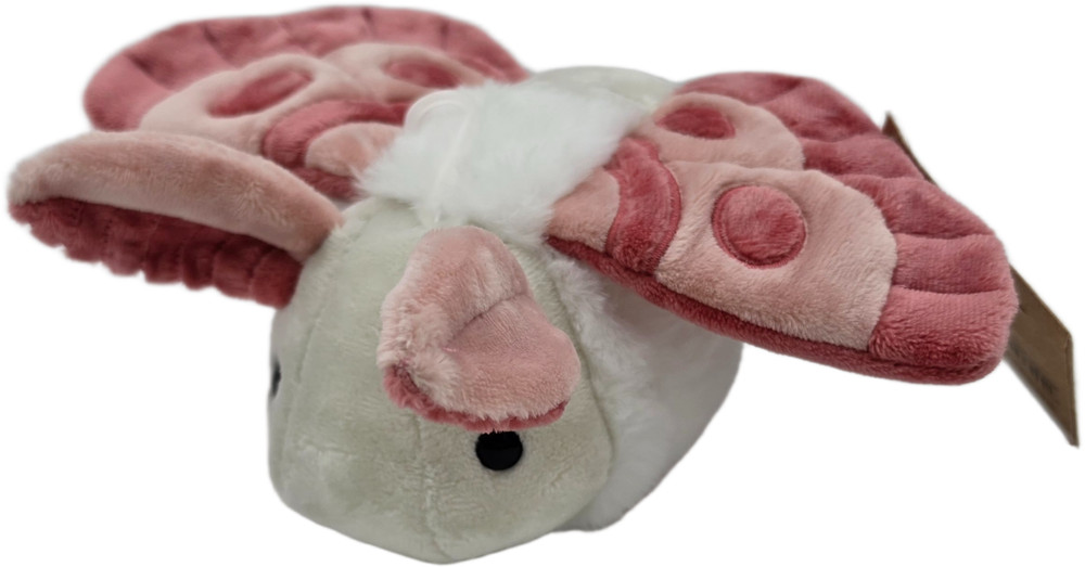 Bellzi Moth Plush Mothi White Body Pink Wings 6 in Stuffed Animal New w Tags