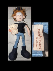 Vintage Kiwi & Friends New Zealand Boy With Lamb Plush Doll 12″ – RARE HTF