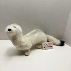 Rare Vintage Douglas White Ermine/Weasel/Ferret Plush Pink Tag