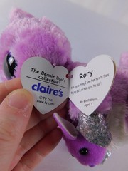 Ty Beanie Boos Rory Purple Kangaroo With Joey Plush Stuffed Toy Small Glitter