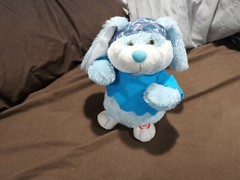 Blue Bunny Hopper 10″ Plush Blue Singing Dancing Hare Rabbit Easter Toy