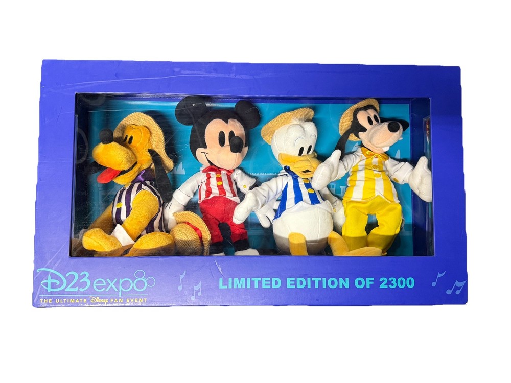 2019 Disney Collection Mickey Pluto Donald Goofy D23 Expo Plush Set LE 2300